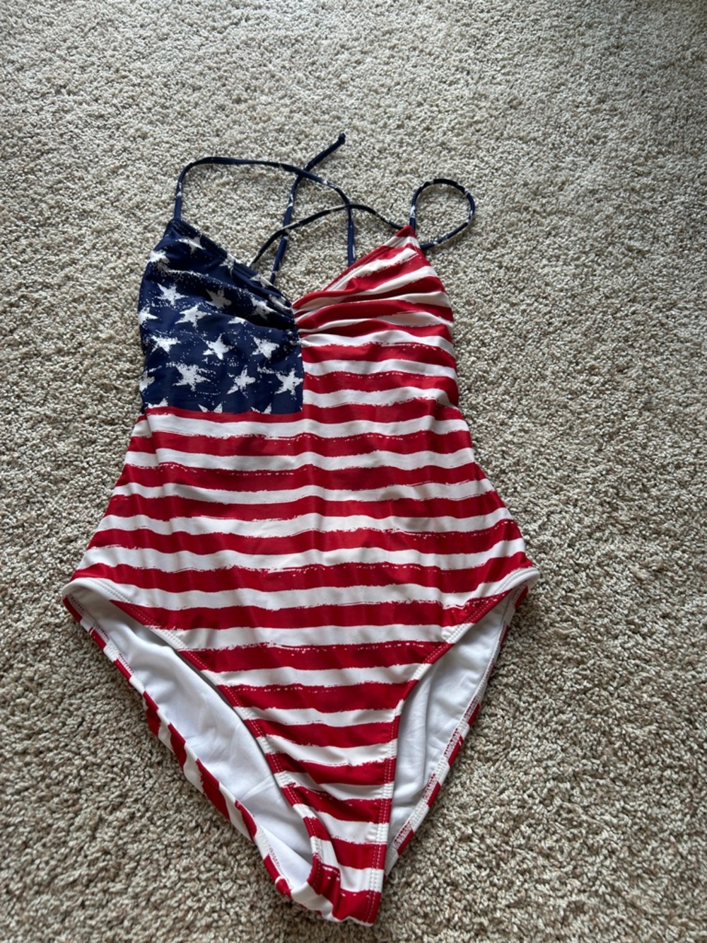 Patriotic American Flag One-Piece Swimsuit - Red, White & Blue